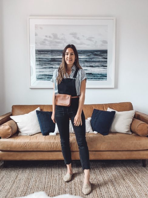 5 Ways to Wear Black Overalls for Spring | Natalie Borton