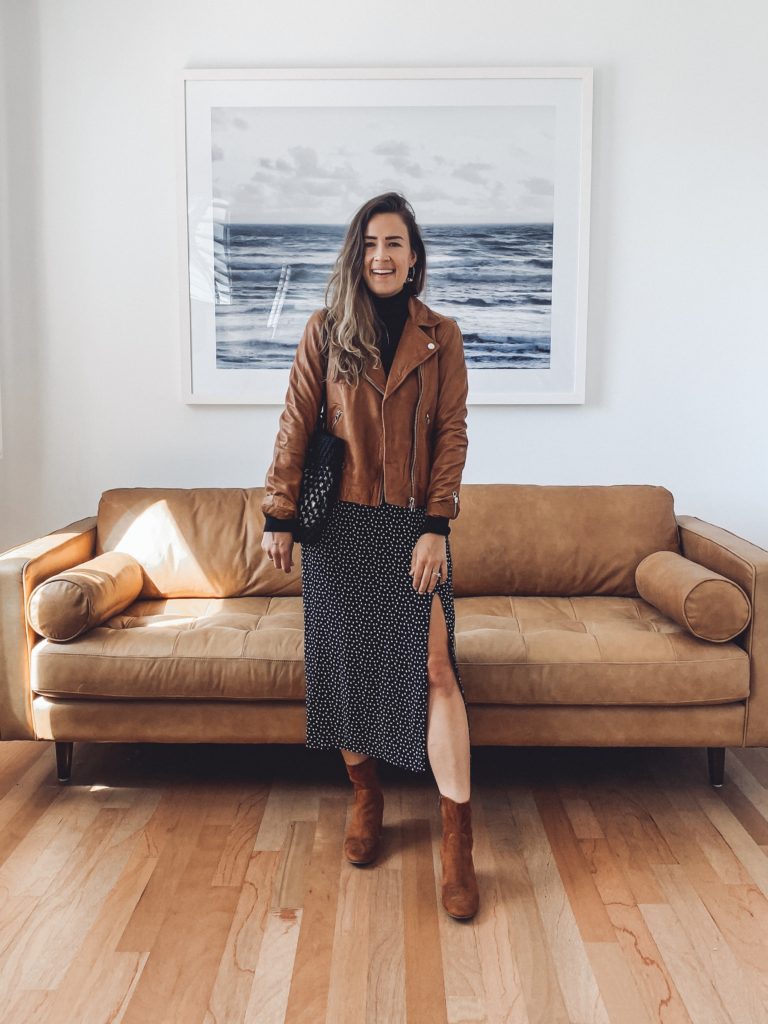 5 Ways to Wear a Tan Leather Jacket | Natalie Borton