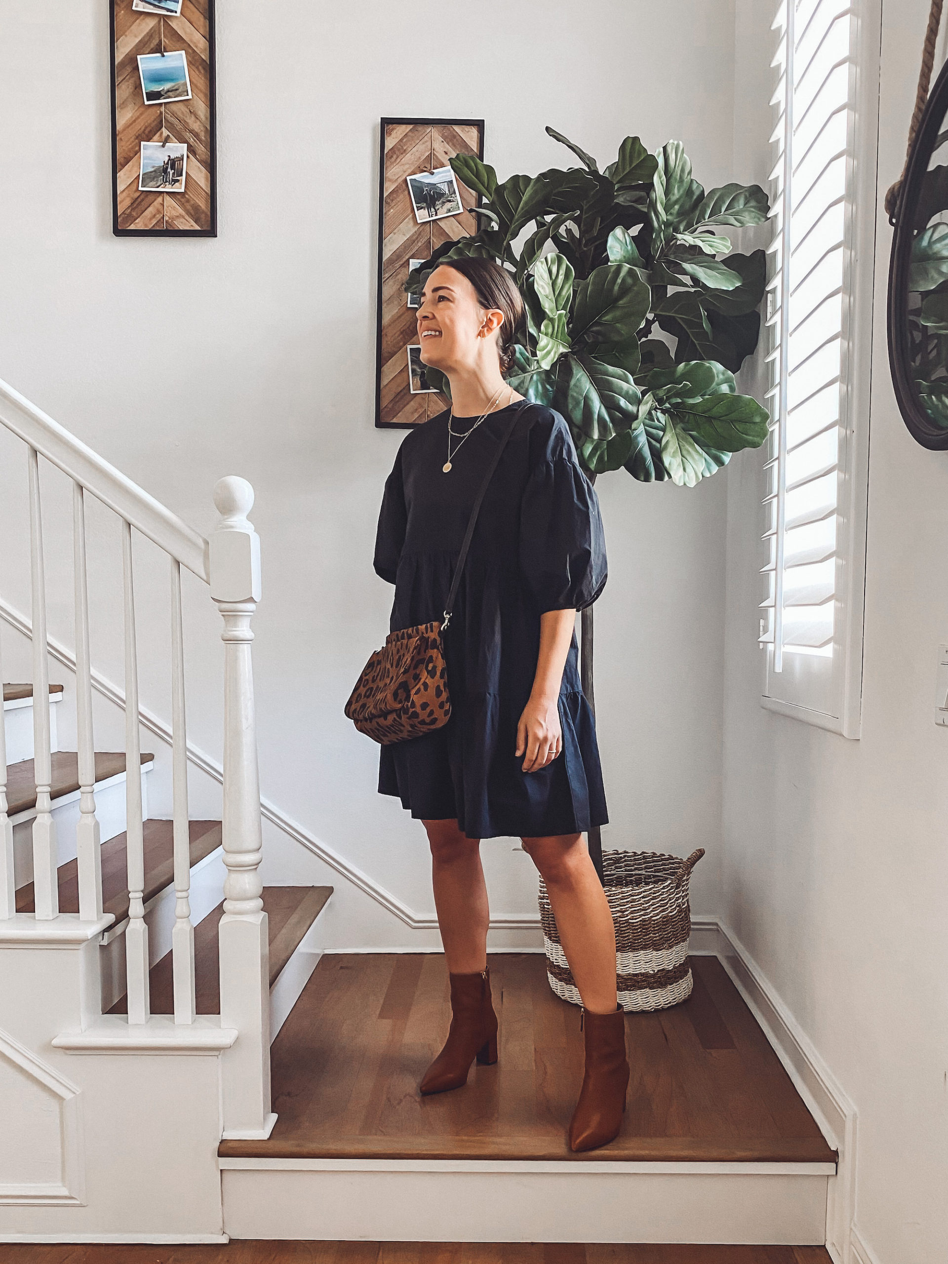 3 Ways to Wear a Black Puff Sleeve Dress | Natalie Borton